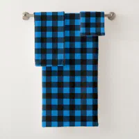 Red Black Lumberjack Buffalo Plaid Pattern Bath Towel Set, Zazzle