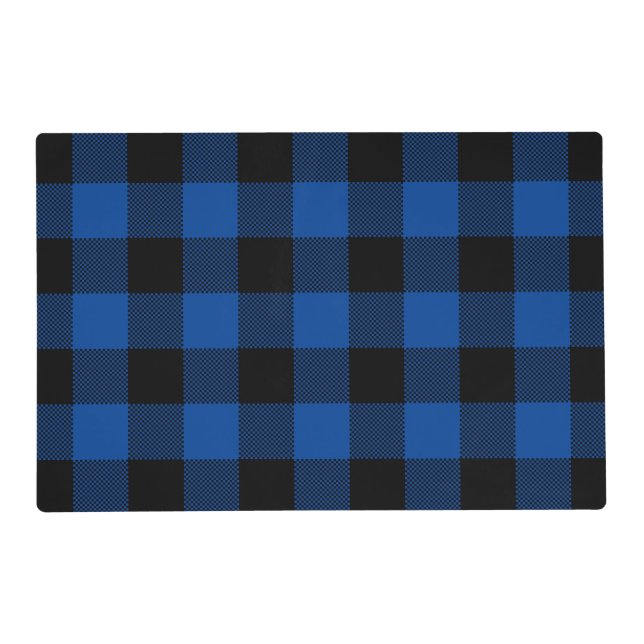 Blue and Black Buffalo Plaid Placemat (Front)