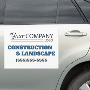 Blue and Black Business Decal Sign with Logo
