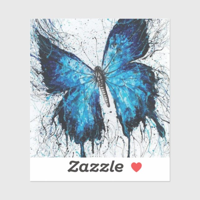 Blue and Black Butterfly Sticker (Sheet)