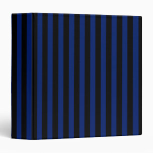 Blue and black candy stripes 3 ring binder