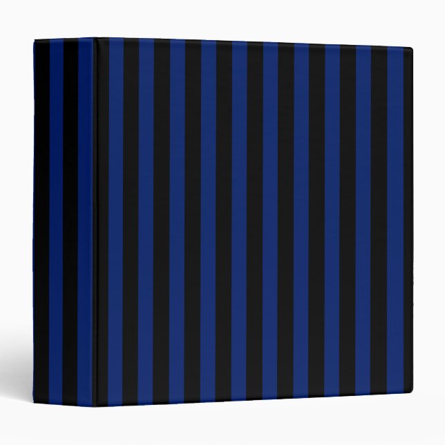 Blue and black candy stripes 3 ring binder (Front/Spine)