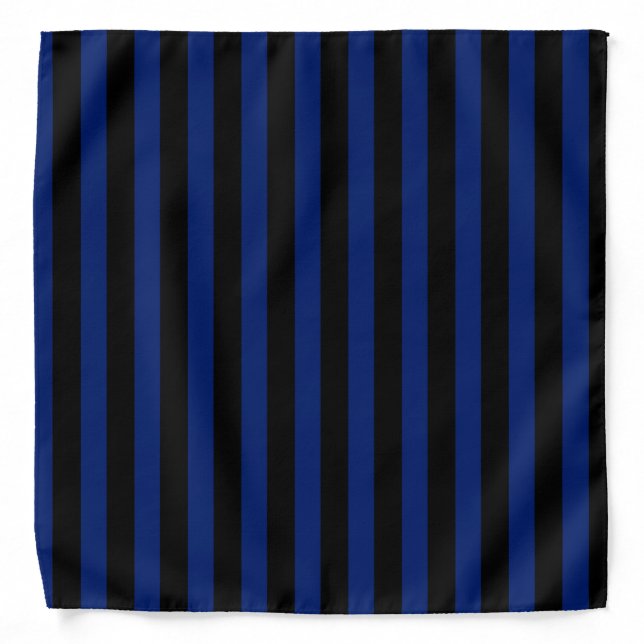 Blue and black candy stripes bandana (Front)