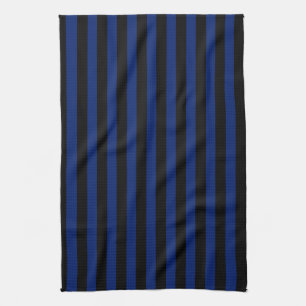 Blue and black candy stripes kitchen towel