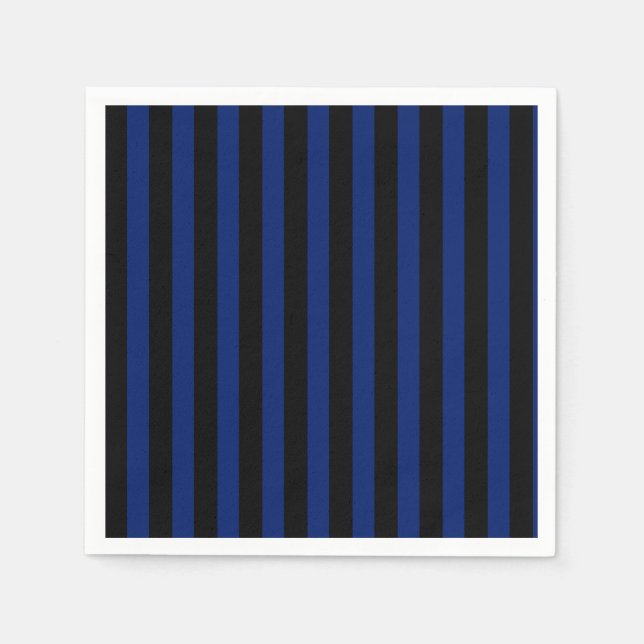 Blue and black candy stripes napkins (Front)