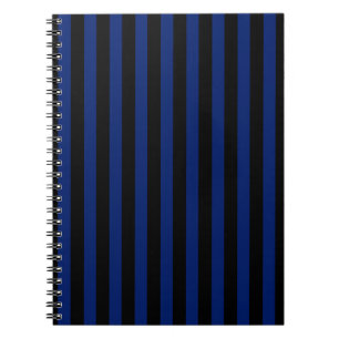 Blue and black candy stripes notebook