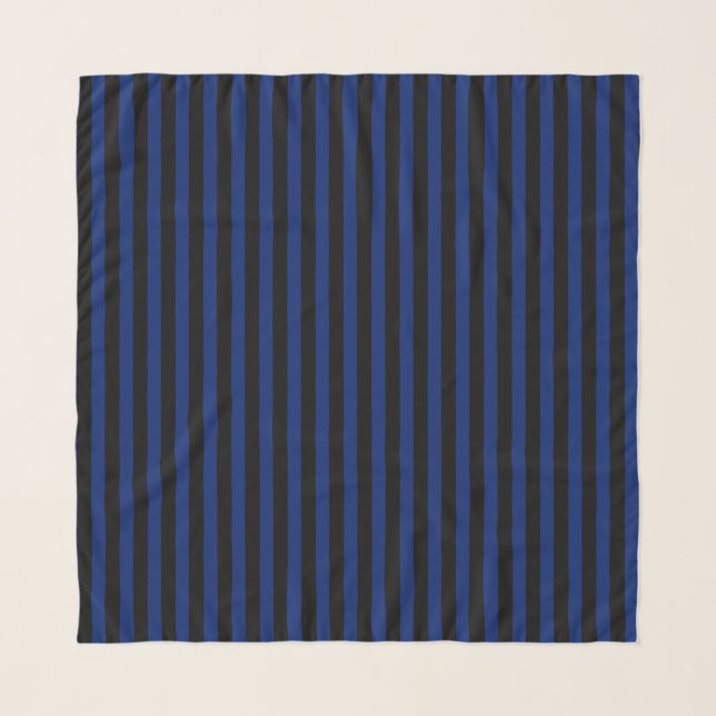 Blue and black candy stripes scarf (Front)