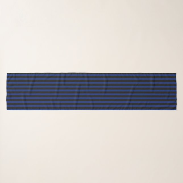 Blue and black candy stripes scarf (Front (Horizontal))