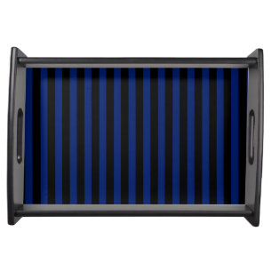 Blue and black candy stripes serving tray