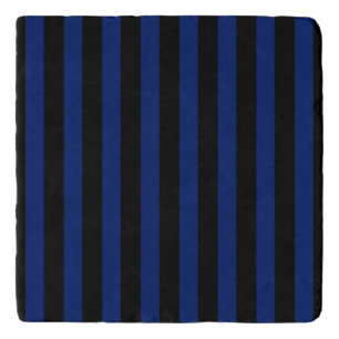 Blue and black candy stripes trivet