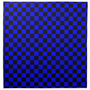 Blue and Black Checkerboard Squares Napkin