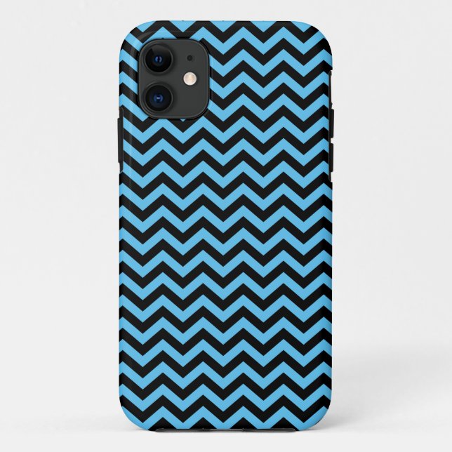 Blue And Black Chevron Pattern Case-Mate iPhone Case (Back)