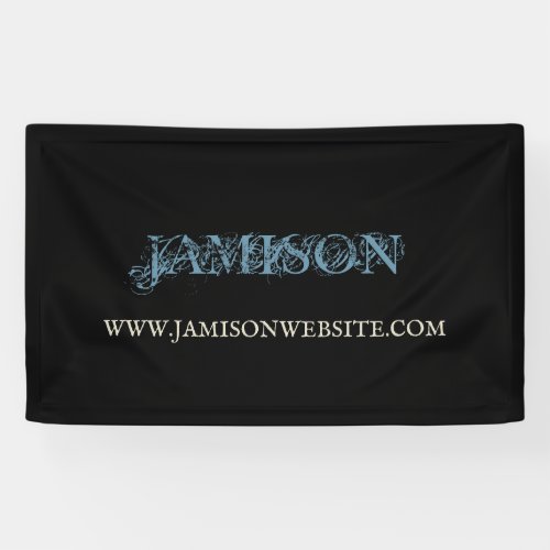 Blue and Black Chic Artsy Business Name Banner