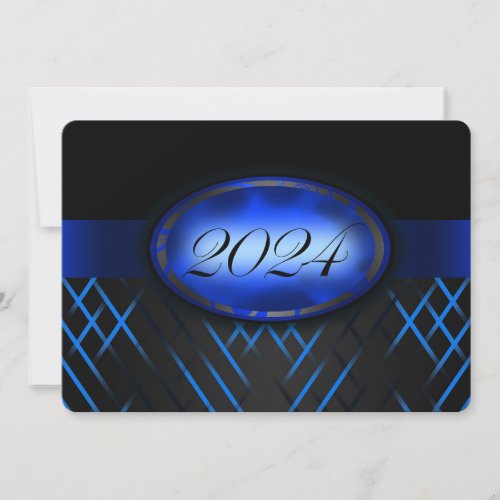 Blue and Black Class of 2024 Invitation