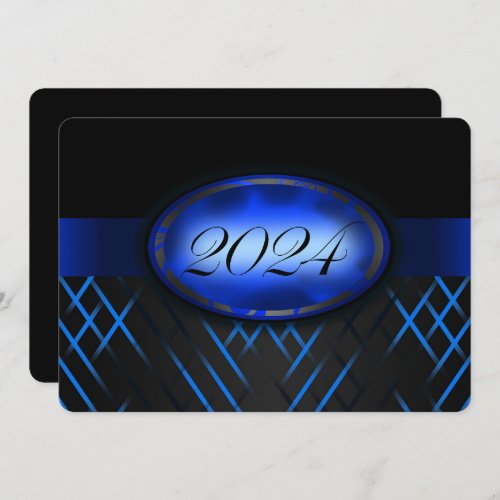 Blue and Black Class of 2024 Party Invitation
