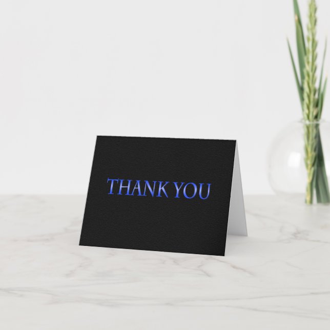 Blue and Black Class of 2025 Letterpress Thank You Card (Front)