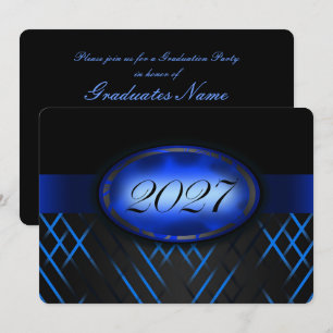 Blue and Black Class of 2027 Party Invitation