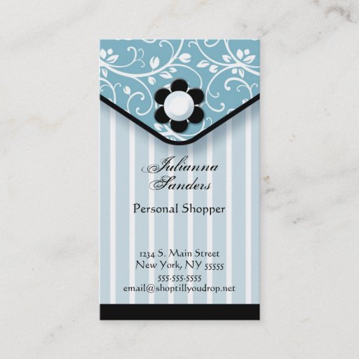 Customizable Blue and Black Clutch Business Card