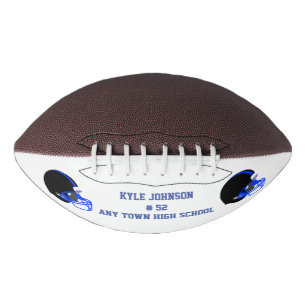 Blue and Black Customized Football