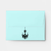 Blue and Black Damask Chandelier A2 Envelope (Back (Top Flap))