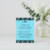 Blue and Black Damask on Linen Enclosure Card (Standing Front)