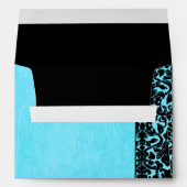 Blue and Black Damask Return Address A7 Envelope (Back (Bottom))