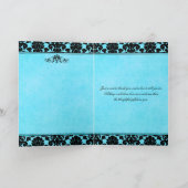 Blue and Black Damask Thank You Card (Inside)