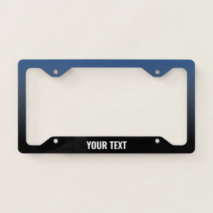 blue and black degradê license plate frame