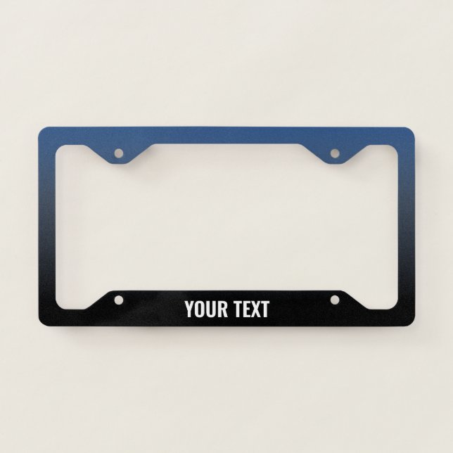 blue and black degradê license plate frame (Front)
