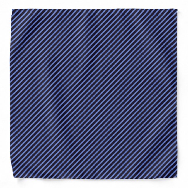 Blue and black diagonal stripes bandana (Front)