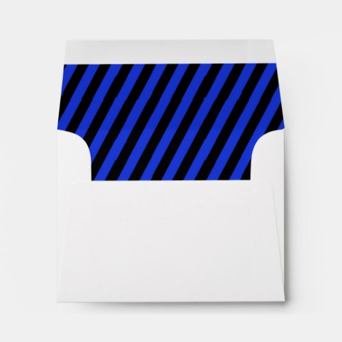 Blue and black diagonal stripes envelope