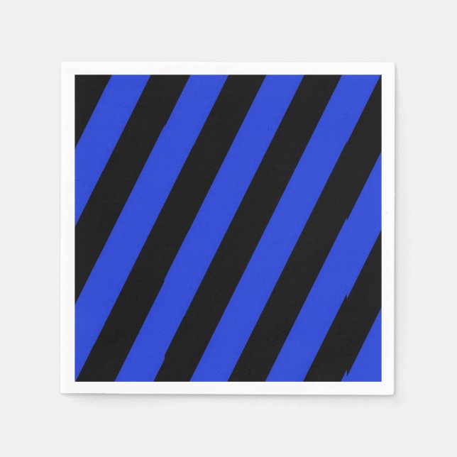 blue and black diagonal stripes napkins (Front)