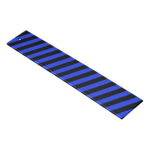 blue and black diagonal stripes ruler