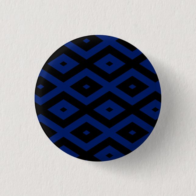Blue and black diamond pattern button (Front)