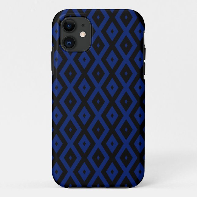 Blue and black diamond pattern Case-Mate iPhone case (Back)