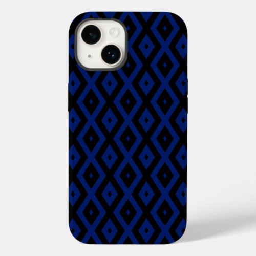 Blue and black diamond pattern Case_Mate iPhone 14 case
