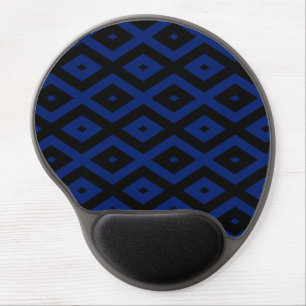 Blue and black diamond pattern gel mouse pad