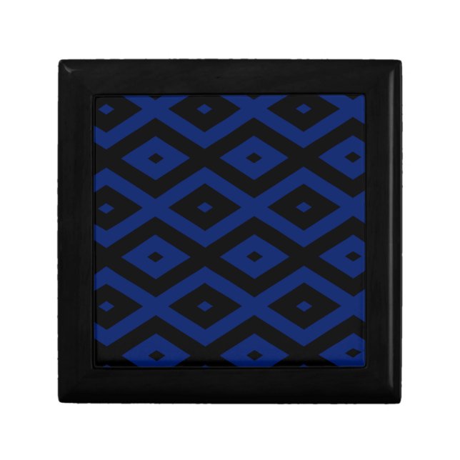 Blue and black diamond pattern gift box (Front)
