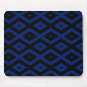 Blue and black diamond pattern mouse pad
