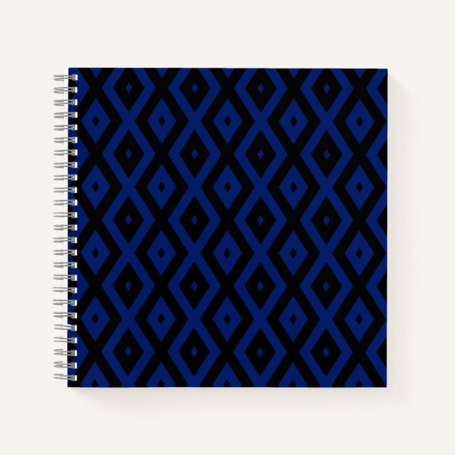 Blue and black diamond pattern notebook (Front)