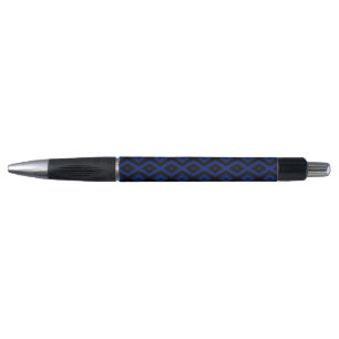 Blue and black diamond pattern pen