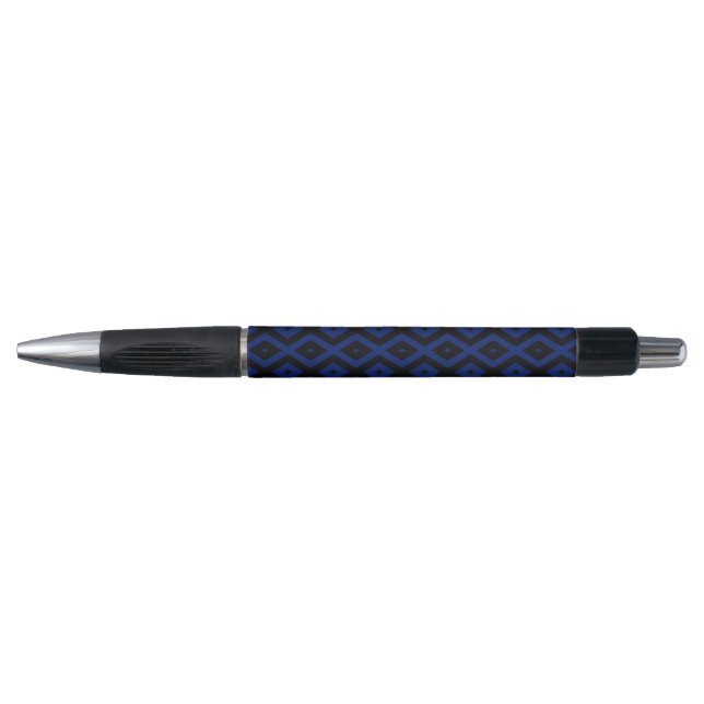 Blue and black diamond pattern pen (Front)