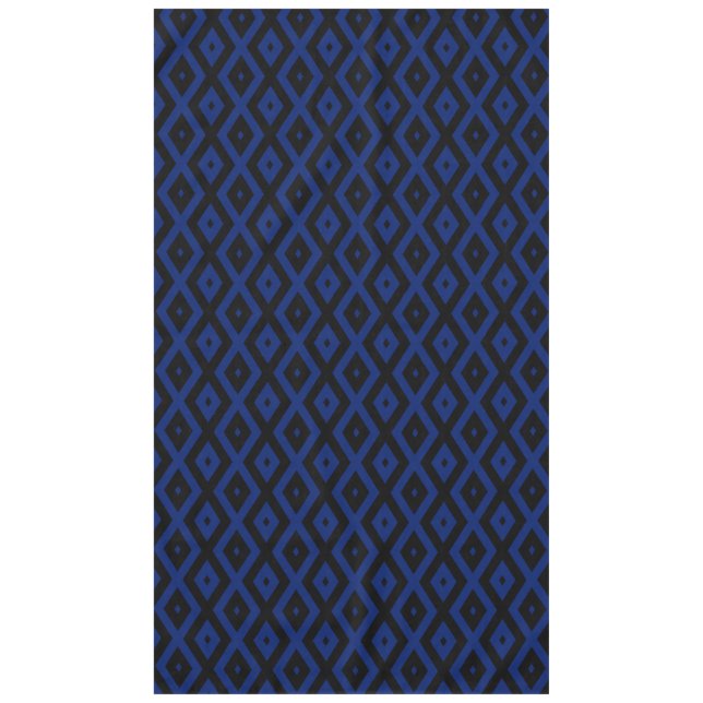 Blue and black diamond pattern tablecloth (Front)
