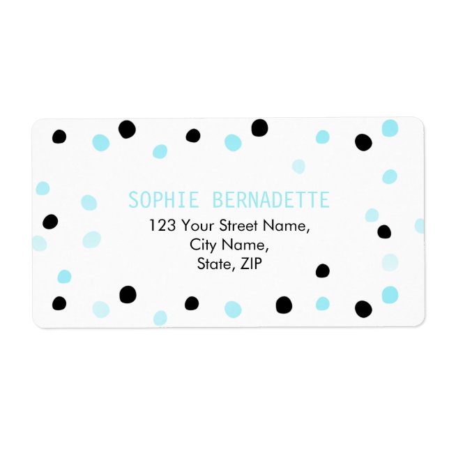 Blue and Black Dots Label (Front)