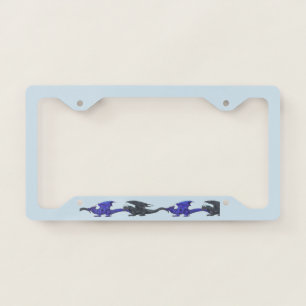 Blue and Black Dragon March License Plate Frame