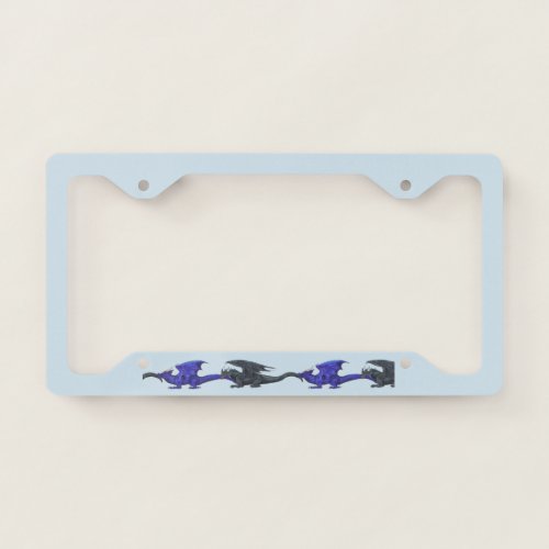 Blue and Black Dragon March License Plate Frame