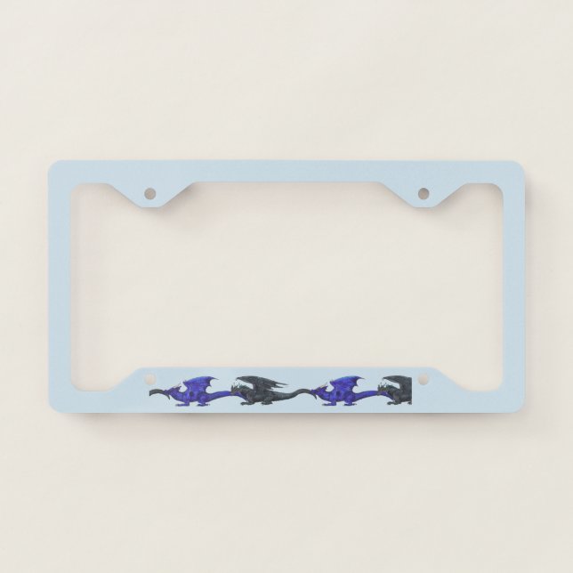 Blue and Black Dragon March License Plate Frame (Front)