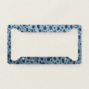 Blue and Black Fish Print License Plate Frame