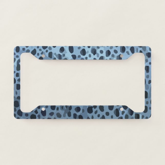 Blue and Black Fish Print  License Plate Frame (Front)