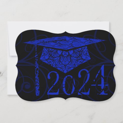 Blue and Black Floral Cap 2024 Card
